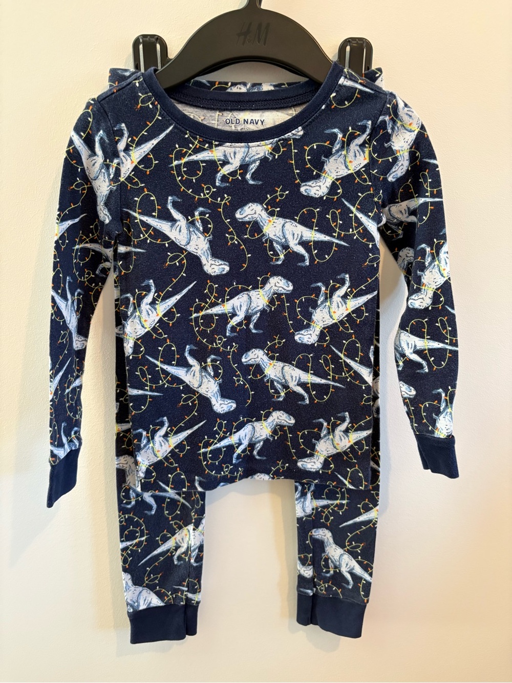 Old Navy Navy Blue Dinosaur Pajama Set for Kids